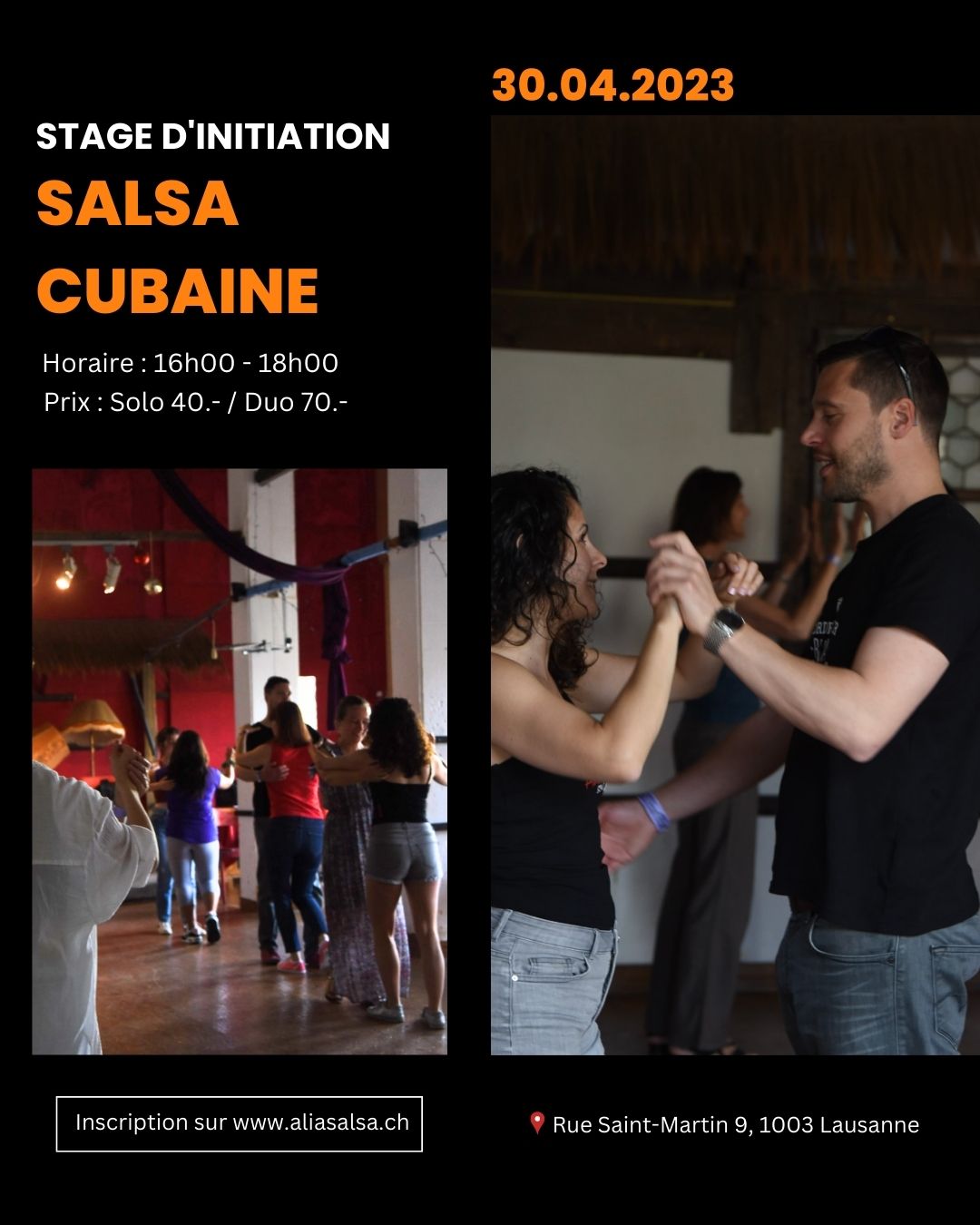 cours initiation salsa cubaine lausanne avril 2023
